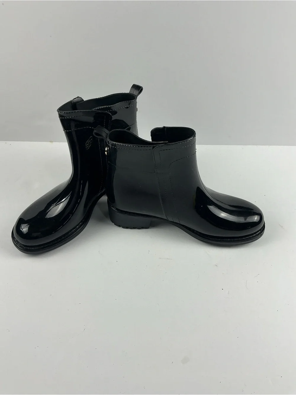 Nicole Miller Glossy Black Women's Rain Ankle Boots